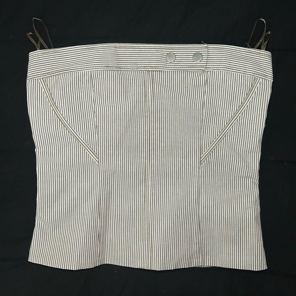 Zara Button Pinstripe Corset Top NWT XS
